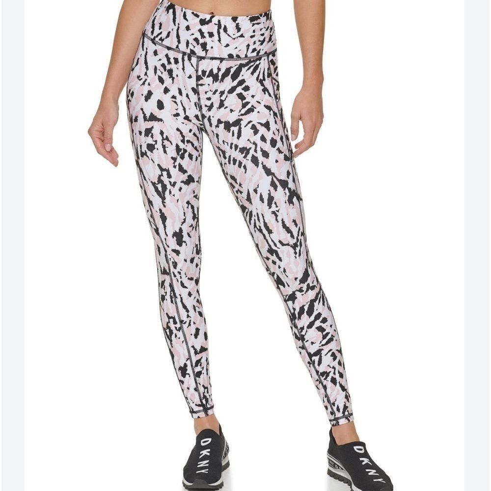 DKNY SPORT Printed High-Waist 7/8 Legging Women's Tight Printed Performance L